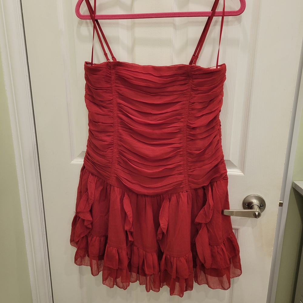 NWOT American Eagle Outfitters Red Ruffled Mini Dress - Size L